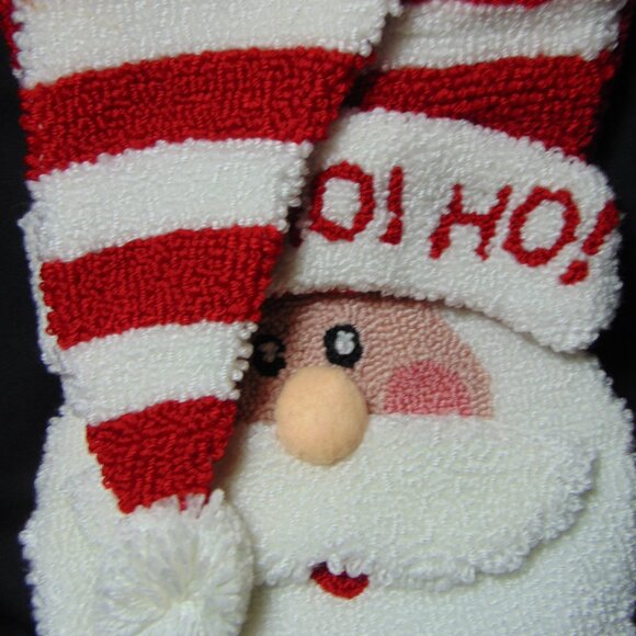 Santa Claus Stocking, Hook and Loop 3D, 19 in long x 8 in wide, Hook, Fillable - Picture 4 of 12